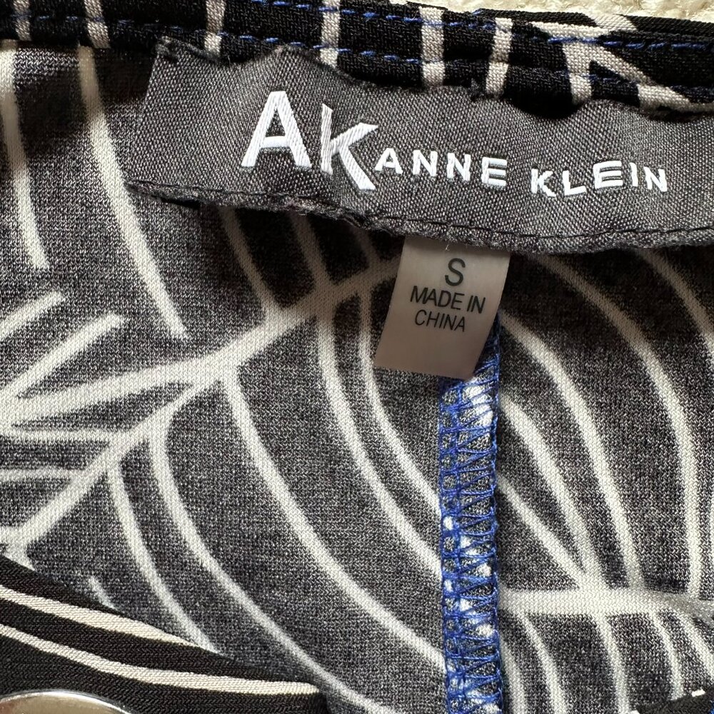 AK Anne Klein | Black & Blue Sleeveless Short Dress Sz Small - Picture 3 of 5